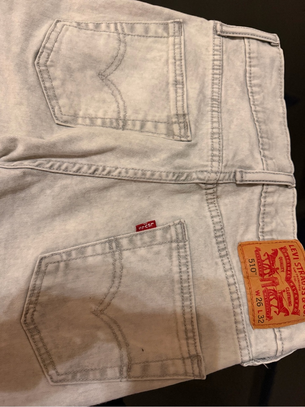 Levi’s 510 Skinny Jeans Acid Wash Gray Denim Size 26x32 Y2K - Picture 5 of 6